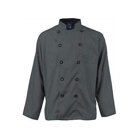 5XL Men's Active Slate Long Sleeve Chef Coat